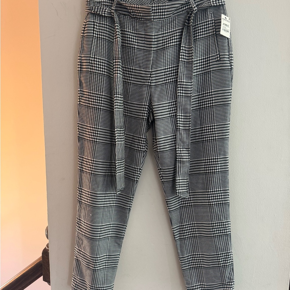 Halogen Black and White Plaid Pantsuit